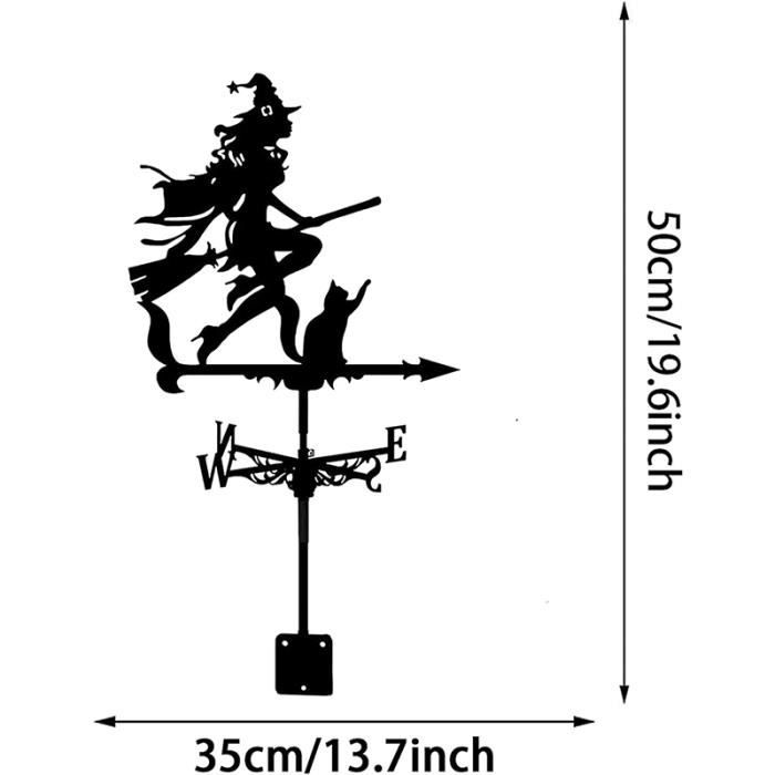 Girouette Jardin Sirène En Fer Forgé – Décoration Extérieure Élégante Et Fonctionnelle – Indicateur De Vent Durable