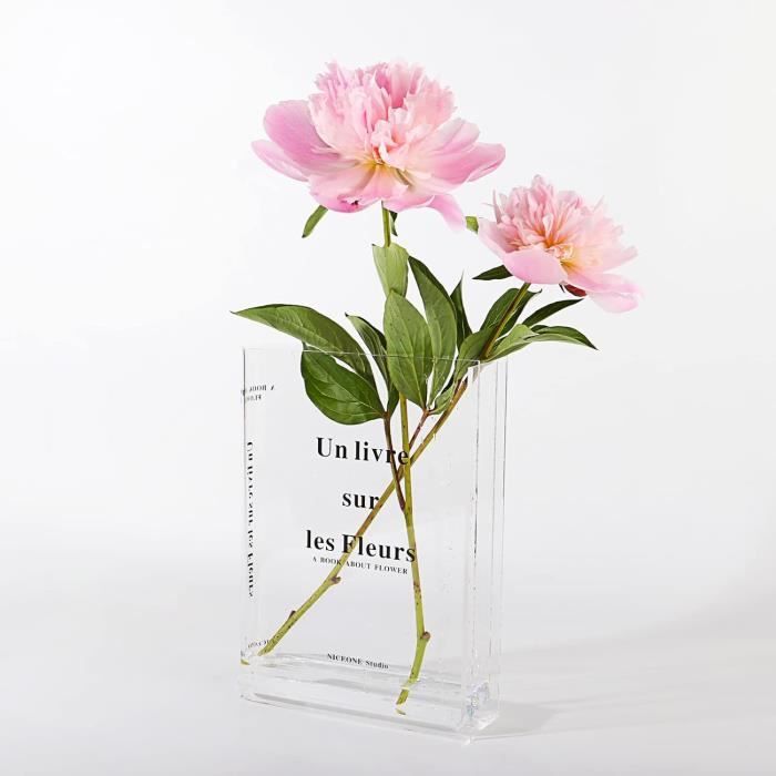 Vase à fleurs en acrylique pour décoration de chambre esthétique, vase