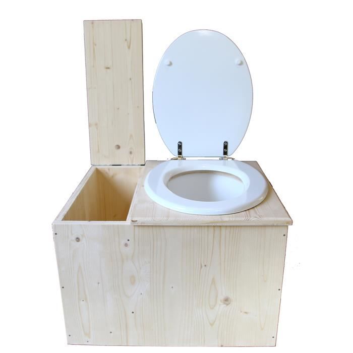 Toilette sèche huilée avec bac à copeaux de bois intégré