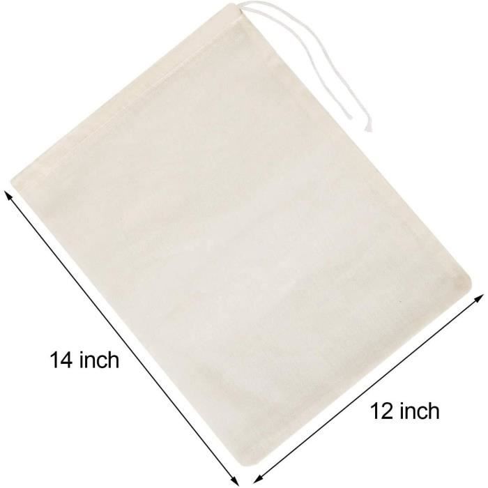 Lot De 50 Sacs Réutilisables En Mousseline De Coton – 12 X 16 Pouces (30x40 Cm), Cordon De Serrage
