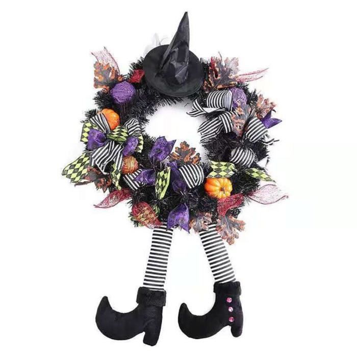 Couronne De Porte D'Halloween Pour Porte D'entrée – Couronne D'Halloween Lumineuse Pour Porte D'entrée | Couronnes De Porte D'Halloween Avec Chauve- Souris De Chat, Décoration D'Halloween à Suspendre