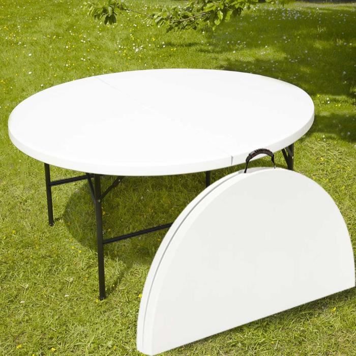 Table ronde pliante 180 cm - Lot de 5 - Cdiscount Jardin