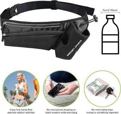 Sacs Bananes Sacs Bananes De Randonnée Sacoche Banane Sport Ceinture De Course Avec Porte Bouteille Fanny Pack Pour Gym Jogging Escalade Voyage Sling Bag Nylon Bleu