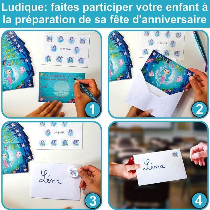 Kit créatif carte invitation anniversaire fille en français pour 10 invités  FR Invitations licorne en Français - Cdiscount Beaux-Arts et Loisirs  créatifs