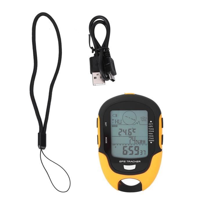 Compteur GPS Multifonction FR510 – Altimètre, Baromètre, Boussole, Thermomètre, Hygromètre, étanche IPX4 – Pour Camping, Randonnée, Escalade