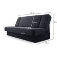 Canapé en lit Convertible avec Coffre de Rangement 3 Places Relax - clic clac, Banquette BZ en Tissu  190x120x90cm Cyprus Marron-3