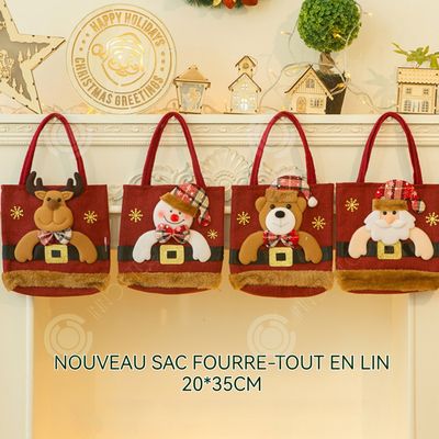 AhfuLife Lot De 4 Sacs Cadeaux De Noël Extra Larges De 53,3 X 40,6