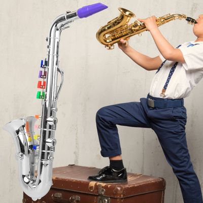 Jouet Saxophone En ABS – Instrument De Musique Simulation – Portable – Dès 3 Ans – Cadeau Musical