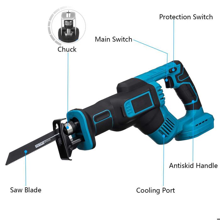 FANZWORK Scie sabre électrique 1100W - Scie alternative avec 0-2500 SPM