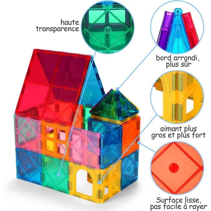 Blocs de Construction Magnétiques Enfants - AMOUNE - 108 Pièces - Jouet ...