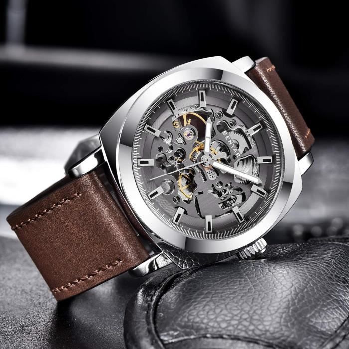 Votre Compte BENYAR Montre Automatique Homme Mécanique Squelette