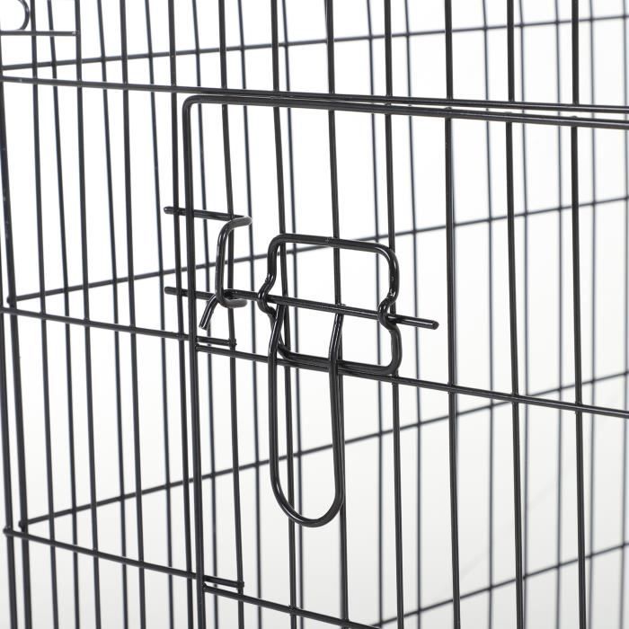 PawHut Cage pour chien pliable cage de transport sur roulettes 2 portes  verrouillables plateau amovible dim. 109,5L x 71l x 78H cm - Cdiscount