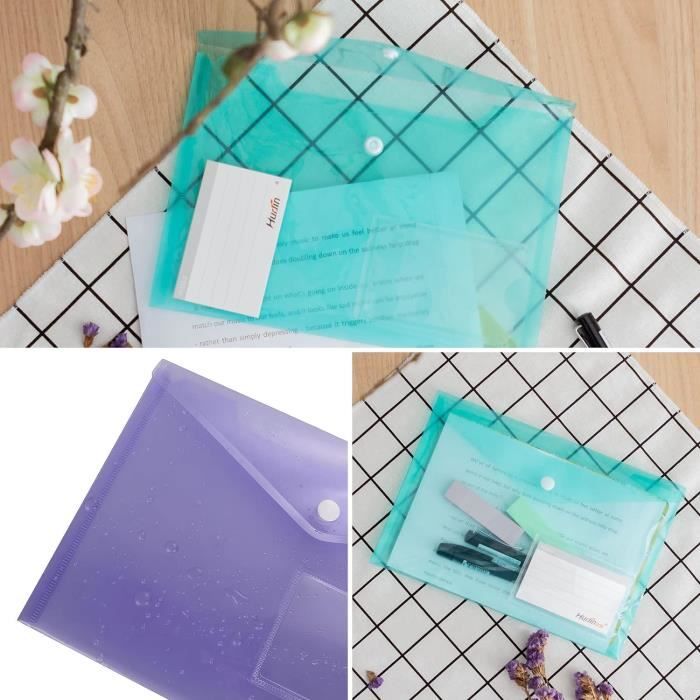 Porte Document A5 (Lot de 24) plastique A5 avec fermeture ?� clip Transparent Format A5 avec 