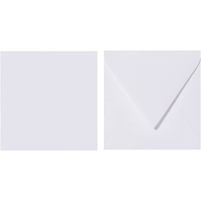 Paper24 50 enveloppes carrées 150x150 cm enveloppes 15x15 cm (120g
