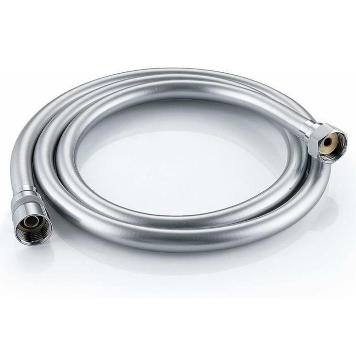 Flexible De Douche PVC 1.5 M - Anti-torsion 360°, Laiton Et Plastique, Argent