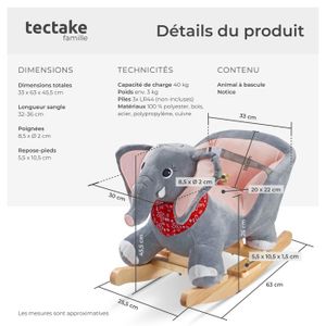 BIG Éléphant à Bascule – 1 à 5 Ans – Siège Anatomique + Repose-Pieds – Design Gris/Bleu – Sécurisé Et Stable – Marque Allemande
