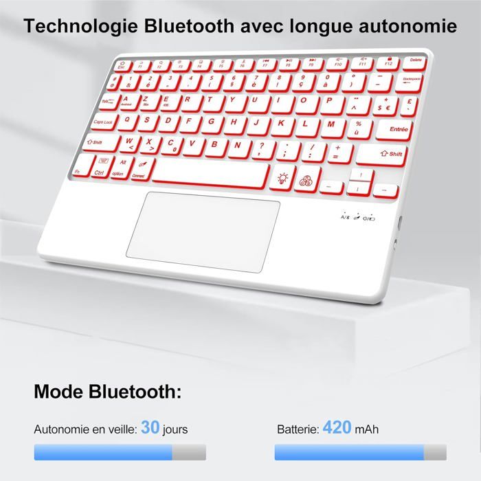 Clavier Numérique Sans Fil 35 Touches - Pavé Bluetooth Rechargeable | Ultra Mince Avec Touches Raccourcis | Pour PC, Mac, Android