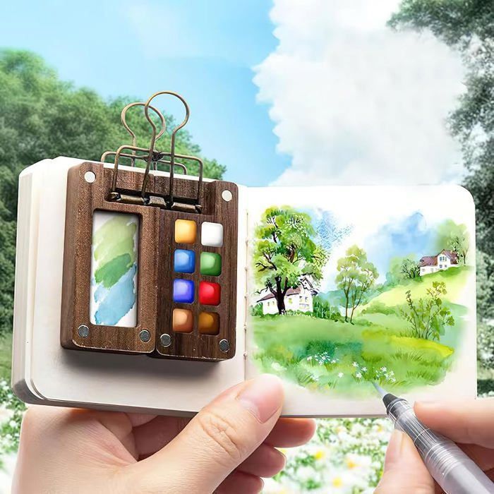 BOHUIZ Lot de 6 pinceaux à eau - Avec réservoir - Pour aquarelle - Rechargeable - Peinture | Pinceau à eau avec réservoir rechargeable pour peinture à l'eau