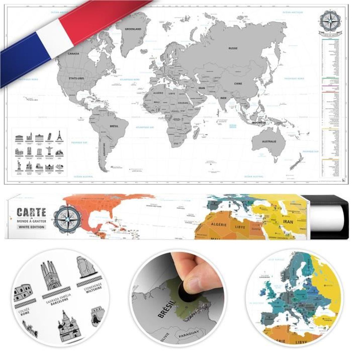 Carte Du Monde A Gratter Francais