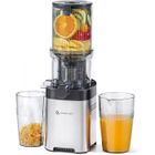 AMZCHEF Extracteur de Jus de Fruits et Légumes 113mm - Machine a Jus de Fruit Extracteur Entiers - Slow Juicer - Argent