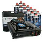 Cuisinière à gaz - EUROCATCH - Modèle portable - 2500 W - Allumage piézo - 12 cartouches incluses