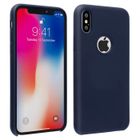 AVIZAR Coque iPhone X / XS Silicone Semi-rigide Mat Finition Soft Touch bleu nuit