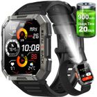 Blackview Montre Connectée Homme avec Appels Bluetooth,Lampe de poche d'urgence,Boussole,Batterie 900 mAh,Écran HD 2.01" Smartwatch