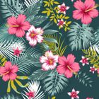 DOUCEUR D'INTERIEUR Nappe Toile cirée au mètre - Largeur 140 cm - Fleurs Bella fond bleu - Bleu