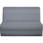Banquette convertible BZ DUNLOPILLO- 2 places - Tissu gris - L 140 x H 94 x P 55 cm - PEARL