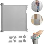 LARS360 Barrière de sécurité de porte rétractable, pour bébé et animaux domestiques 87 x 180 cm, Gris