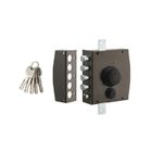 THIRARD - Serrure en applique à bouton pour porte d'entrée, 154x140mm, 3 pts, gauche, 5 clés - THIRARD