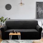 WATERPULSE 3 personnes Housse De Canapé Élastique imperméable antidérapante anti-poussière tout compris, Housse De Canapé En Polyester,noir