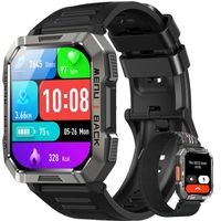 Blackview Montre Connectée Homme avec Appels Bluetooth,Lampe de poche d'urgence,Boussole,Batterie 900 mAh,Écran HD 2.01" Smartwatch