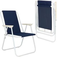 Chaise pliante de camping de plage SPRINGOS - bleu foncé - Acier thermolaqué - Polyester - 52x59x80 cm