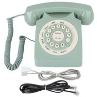 SURENHAP Téléphone antique Appel à haute définition vert de téléphone fixe européen antique de Vintag grand telephonie piece