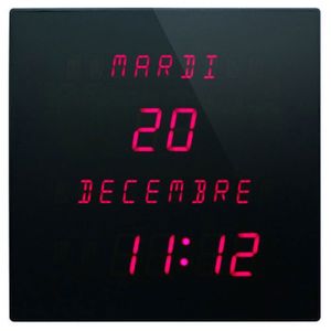 Horloge led digitale moderne grand format avec date et température 24
