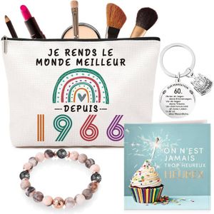 Sac Fourre-Tout Toile Cadeau Femme 60 Ans - Sac Personnalisé Anniversaire Maman, Mamie, Belle-Mère