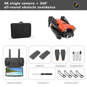 DRONE Sac 4K orange 2B-Mini Drone E63 4K double caméra E
