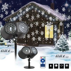 PROJECTEUR LASER NOËL Lampe de Projection de Noël, LED Snowflake Projector Lampe Projecteur,Projecteur de Chute De Neige Rotatif IP65 tanche pour