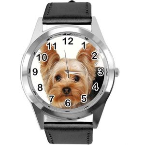 MONTRE Montre - York Terrier - Cuir Noir - Bracelet de montre - Femme - Classique