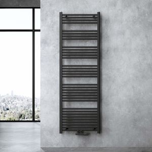 SÈCHE-SERVIETTE EAU Sogood radiateur de salle de bain sèche-serviette 180x60cm radiateur tubulaire vertical chauffage à eau chaude noir-gris