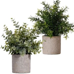 FLEUR ARTIFICIELLE 2 pièces plantes artificielles en pot eucalyptus b