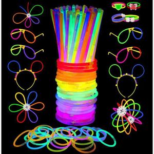 Bâtons Lumineux Kit, 100 Pièces Baton Lumineux Fluorescent, Bracelets  Fluorescents avec Connecteur, 94 Pièces Connecteurs de Bracelet, Lunettes,  Glow