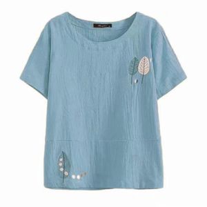 Blouse Tunique Bleue En Lin Pour Femme - Marque Toscane - Taille 46 - Occasion Très Bon état