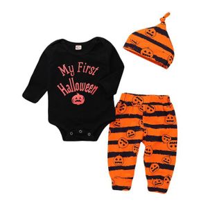 COMBINAISON Costume d'Halloween pour bébé, combinaison à manches longues pour bébé Halloween + pantalon + chapeau 0-24 mois garçons filles