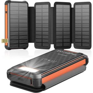 Riapow Batterie Externe Solaire 26800mAh Chargeur Solaire avec 3 Sorties  USB Charge Rapide Chargeur de Téléphone Solaire pour iPhone Camping Hiking  Plein Air : : High-Tech