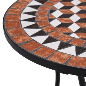 TABLE DE JARDIN  Table de bistro mosaïque Marron 60 cm  Céramique MEY