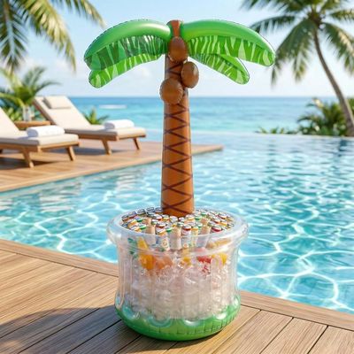 Glacière Gonflable En Forme De Palmier – 150 Cm, Seau à Glace Géant, Pour Bouteilles Et Canettes, Idéale Pour Jardin, Piscine Et Festivals !