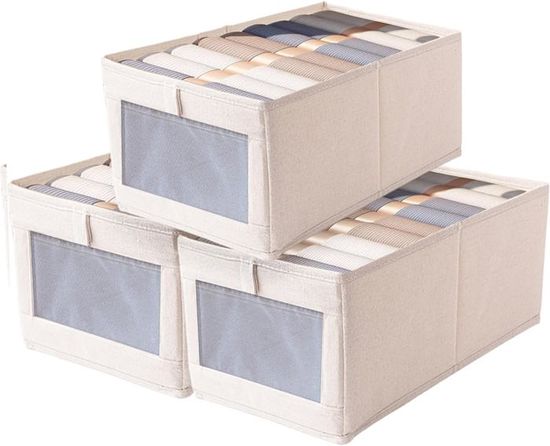 Lot De 6 Boîtes Tiroirs En Tissu Cube De Rangement Pliable Coffre Pour Linge - Noir - RFB02H-3