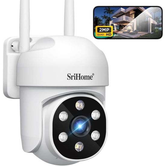Caméra Surveillance WiFi SRIHOME 1080P PTZ Détection Humanoïde